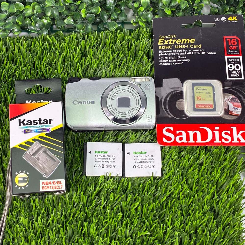Canon PowerShot A3200 IS 14.1MP Digital Camera with Battery, Charger, and 16GB M